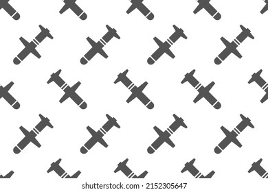 Cruise missiles seamless pattern isolated on white background.