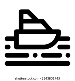 Cruise in outline icon. Ship, transportation, vacations, holidays