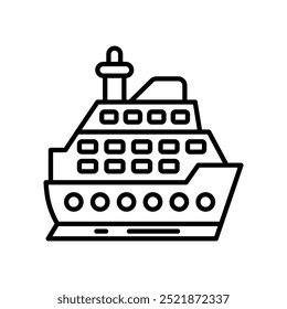 Icono de contorno de crucero, Ilustración vectorial