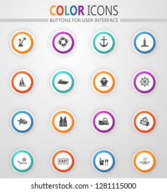 Cruise round vector icons for user interface