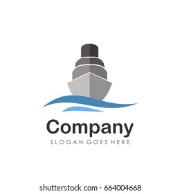 Cruise and sailing boat logo design vector