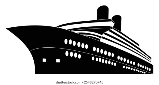 Icono de crucero y velero en una Ilustración vectorial de estilo plano.