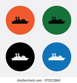 Cruise sea ship - Vector icon 