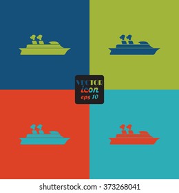 Cruise sea ship - Vector icon 