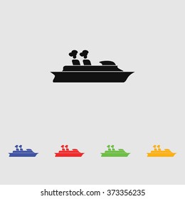 Cruise sea ship - Vector icon 