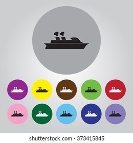 Cruise sea ship - Vector icon 