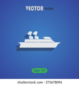 Cruise sea ship - Vector icon 
