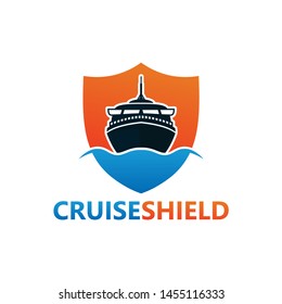 Cruise Shield Logo Template Design Vector, Emblem, Design Concept, Creative Symbol, Icon