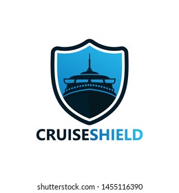 Cruise Shield Logo Template Design Vector, Emblem, Design Concept, Creative Symbol, Icon