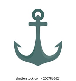 Cruise ship anchor icon. Flat illustration of cruise ship anchor vector icon isolated on white background