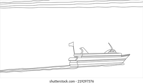 Cruise ship background - vector illustration