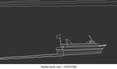Cruise ship background - vector illustration