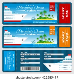 Cruise Ship Boarding Pass Ticket. 