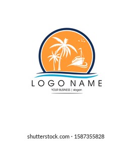 Cruise ship business company template logo