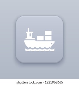 Cruise, Ship button, best vector on a gray background
