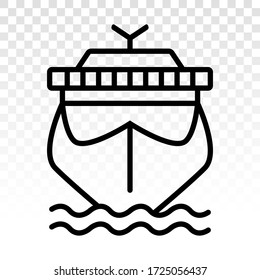 Cruise ship / cargo ship / yacht / cruise liner flat icon on a transparent background