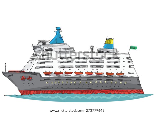 Cruise Ship Cartoon 库存矢量图（免版税）273779648 | Shutterstock