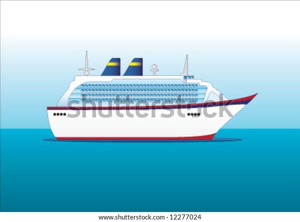 Cruise Ship Cartoon Style Stock Vector (Royalty Free) 12277024