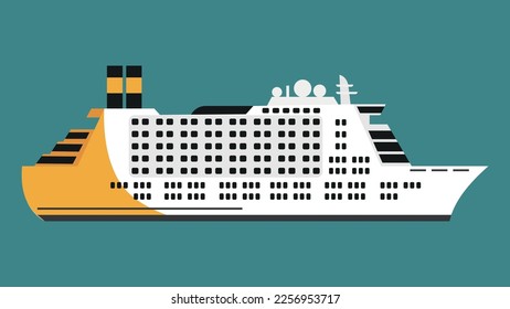 Cruise ship - cartoon vector illustration