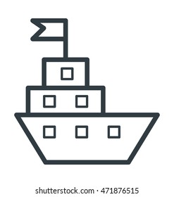 Cruise Ship Colored Vector Icon 