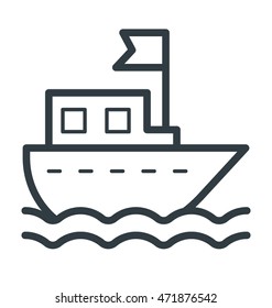 Cruise Ship Colored Vector Icon 
