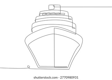 Cruise ship. Cruise concept one-line drawing