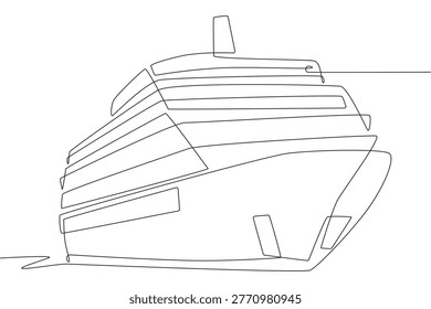 Cruise ship. Cruise concept one-line drawing