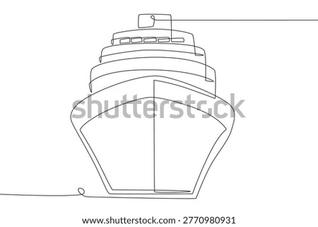 Cruise ship. Cruise concept one-line drawing
