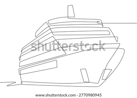 Cruise ship. Cruise concept one-line drawing