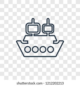 Cruise Ship concept vector linear icon isolated on transparent background, Cruise Ship concept transparency concept in outline style
