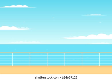 Cruise Ship Deck View. Clipart Image Illustration