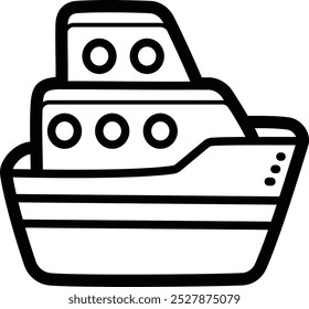 Icono de Vector doodle de crucero e ilustración