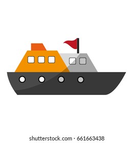 cruise ship with flag icon image 