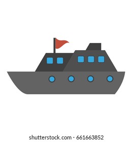 cruise ship with flag icon image 
