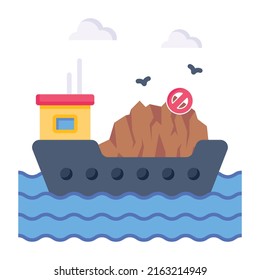 A cruise ship flat icon design 

