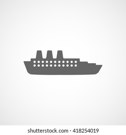 A Cruise Ship Flat Icon On White Background