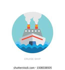 Cruise ship - front view. Travel and tourism transport.