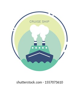 Cruise ship - front view. Travel and tourism transport.