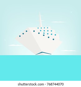 Ausblick auf das Kreuzfahrtschiff. Vektorgrafik