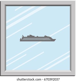 Cruise ship icon.