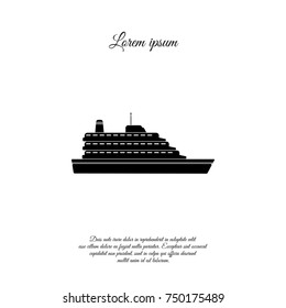 Cruise ship icon. Ship icon