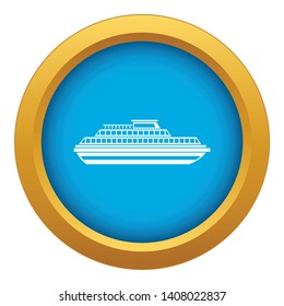 Cruise ship icon blue vector isolated on white background for any design