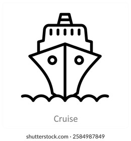 Cruise and ship icon concept