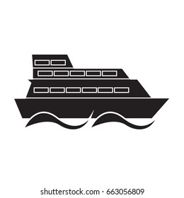 cruise ship icon flat black