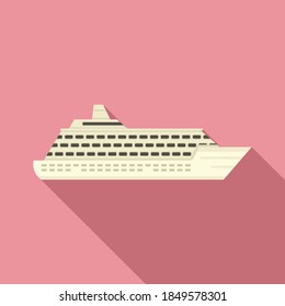Cruise ship icon. Flat illustration of cruise ship vector icon for web design