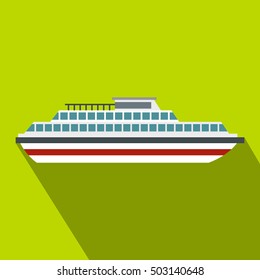 Cruise ship icon. Flat illustration of ship vector icon for web design