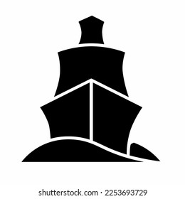 Cruise ship icon illustration template. Stock vector.