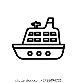 Icono de crucero, gráficos de Vector de línea