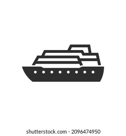 cruise ship icon. marine travel and sea cruise transport. isolated vector image