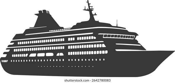 Ícone de navio de cruzeiro para viagem no oceano e viagens de luxo